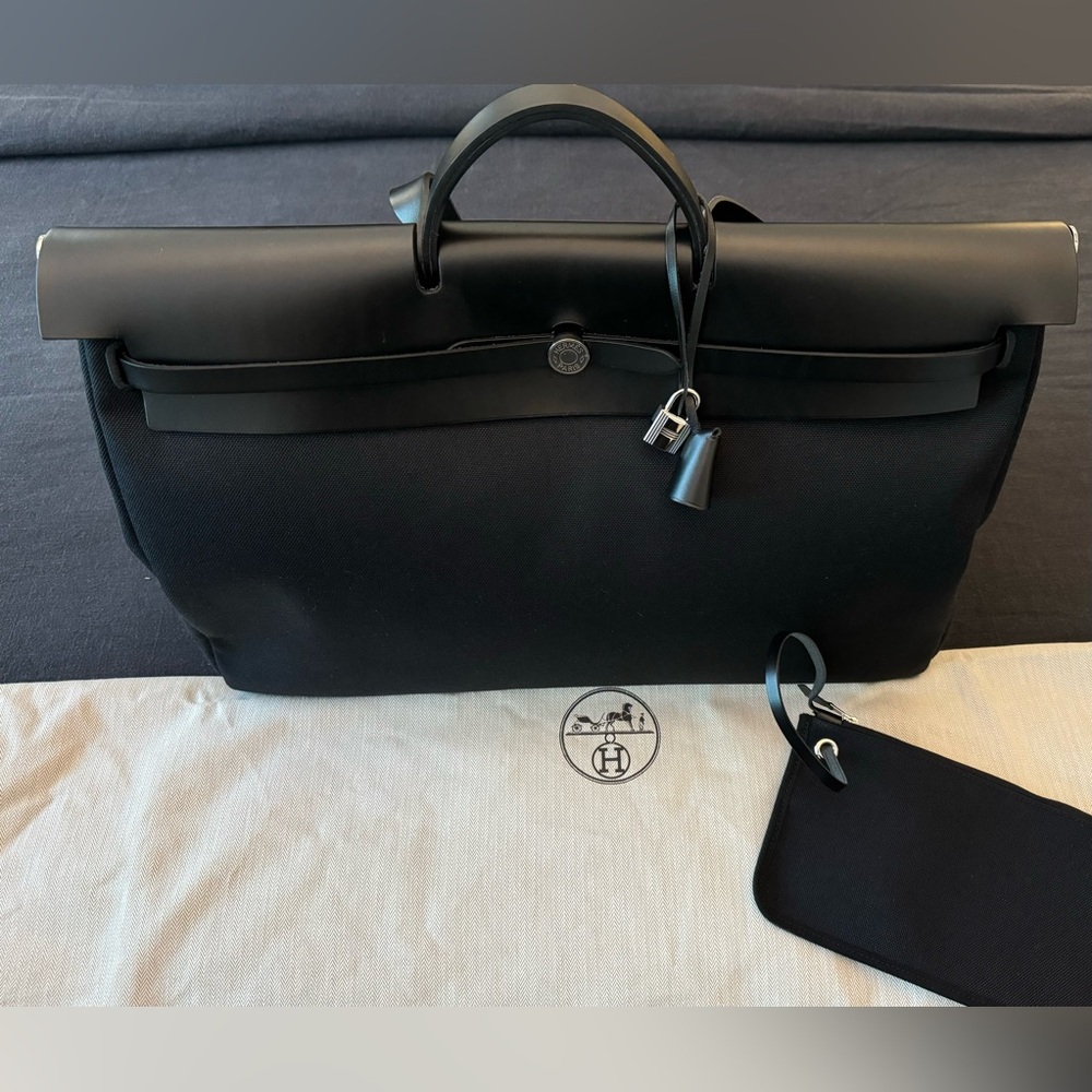 Hermes Herbag Zip Cabine 50 in Black Noir